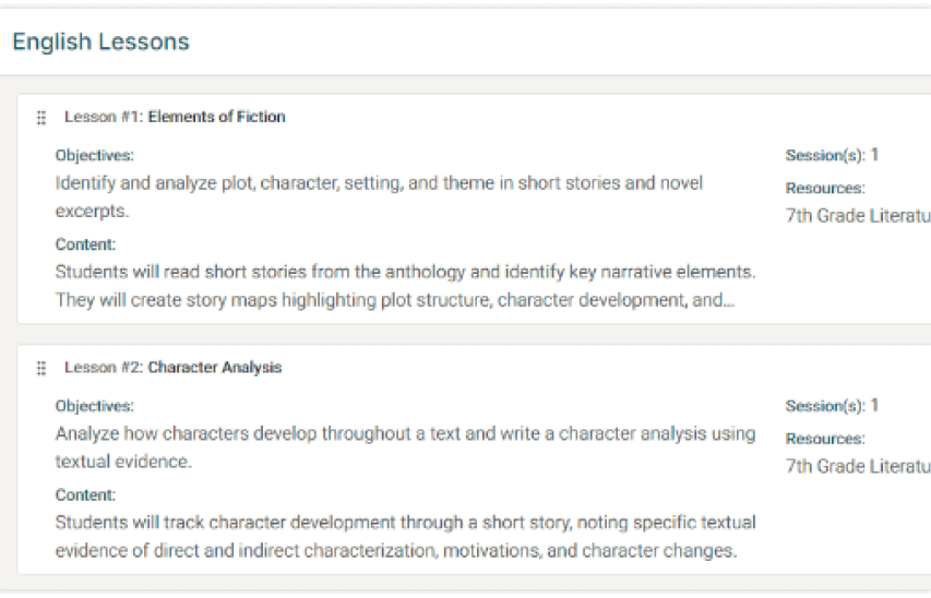 Eduscena Custom Lesson Plans