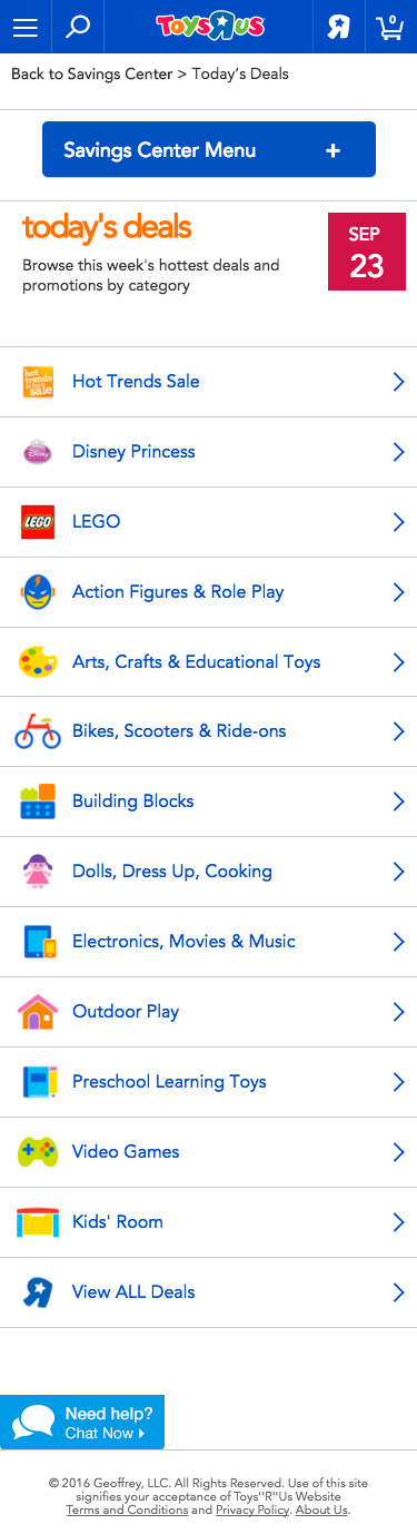 Great Deals Store mobile view